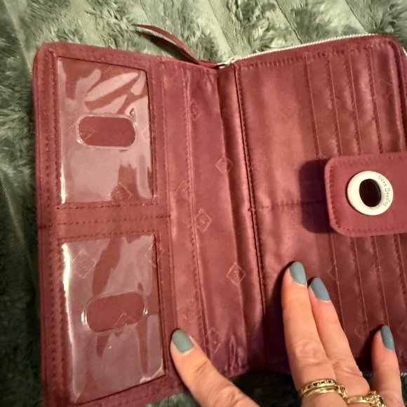 Vera Bradley Quilted Raisin Wallet - Picture 2 of 4